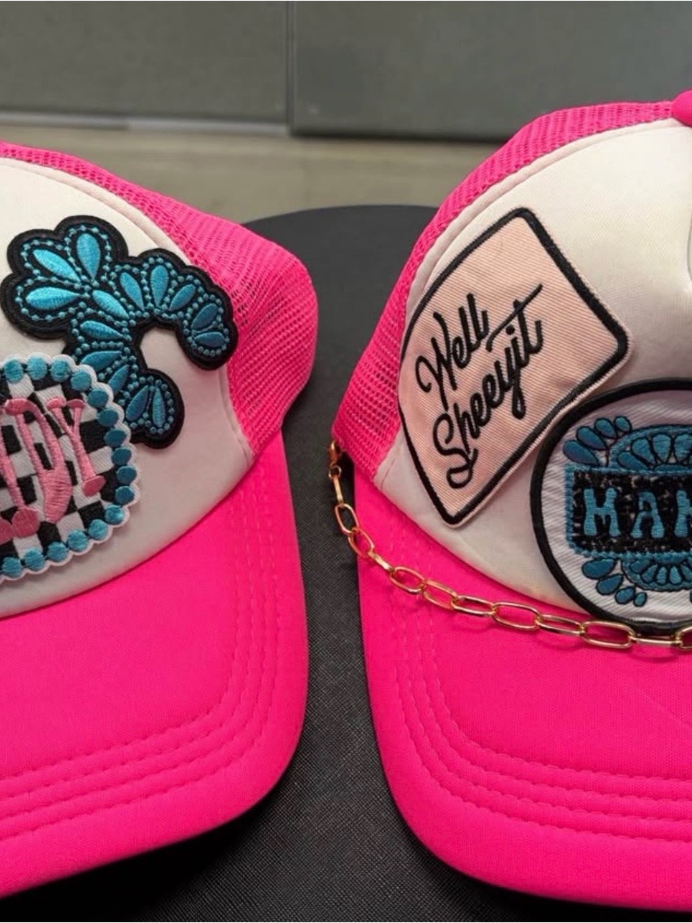 Well Sheeyit Pink Embroidered Trucker Cap price is for 1